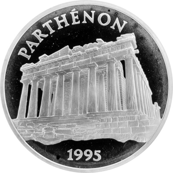 Frankreich 100 Francs 1995 - Bedeutende Bauwerke in Europa "Parthenon" - Silber PP