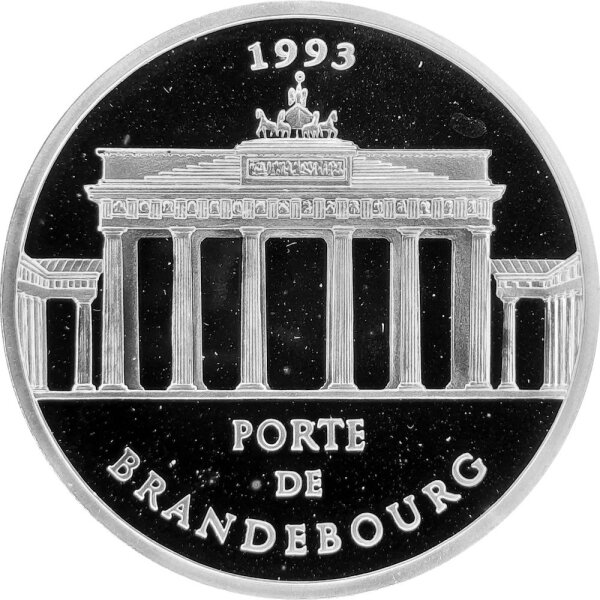 Frankreich 100 Francs 1993 - Bedeutende Bauwerke in Europa "Brandenburger Tor" - Silber PP
