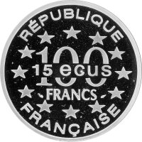 Frankreich 100 Francs 1993 - Bedeutende Bauwerke in Europa "Brandenburger Tor" - Silber PP
