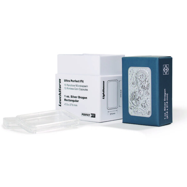 Ø 47,6 x 27,6 mm Münzkapseln Leuchtturm Ultra Perfect Fit 1 Pack = 10 Stück