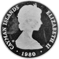 Cayman Inseln 25 Dollars 1980 - Könige von England "Haus Hannover" - Silber PP