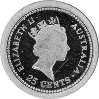 Australien 1 Dollar + 25 Cent 1988 "The Holey Dollar & the Dump" - Silber PP
