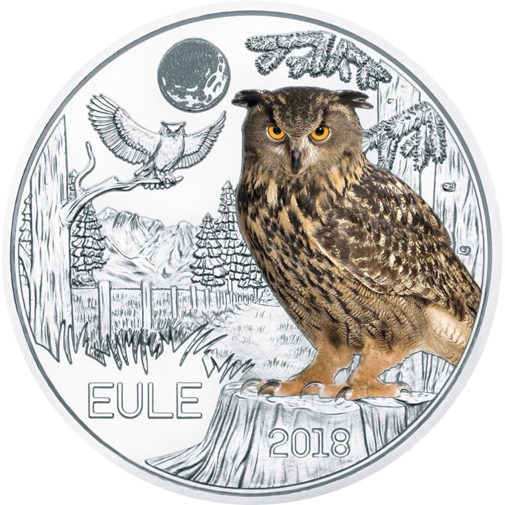 Österreich Tier-Taler 3 Euro 2018 Eule