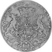 Brandenburg-Bayreuth 1 Konventionstaler 1766 - Markgraf Friedrich Christian 1763-1769, KM#252