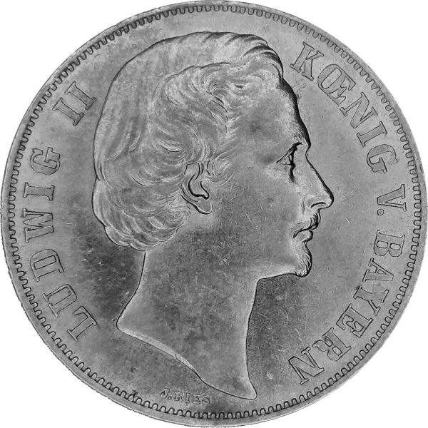Bayern 1 Vereinstaler "Siegestaler" 1871 - König Ludwig II. 1864-1886 - vz - KM#889