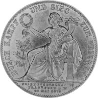 Bayern 1 Vereinstaler "Siegestaler" 1871 - König Ludwig II. 1864-1886 - vz - KM#889