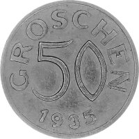 Österreich 50 Groschen 1935 - Ku-Ni