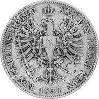 Brandenburg-Preußen 1 Vereinstaler 1857 A - König Friedrich Wilhelm IV. 1840-1861, KM#471