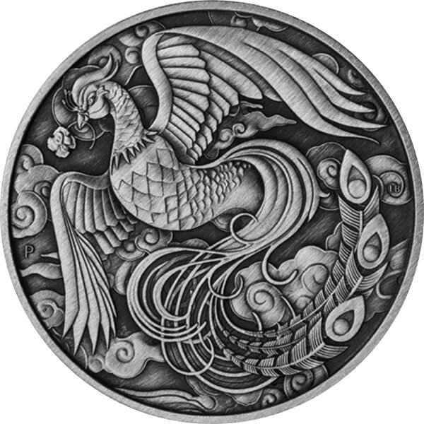 Australien Chinese Myths & Legends 2023 Phönix 1 oz Silber | Antik Finish