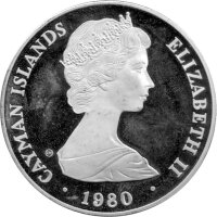 Cayman Inseln 25 Dollars 1980 - Könige von England "Haus Plantagenet I" - Silber PP