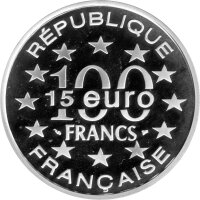 Frankreich 100 Francs 1996 - Bedeutende Bauwerke in Europa "Großer Markt in Brüssel" - Silber PP