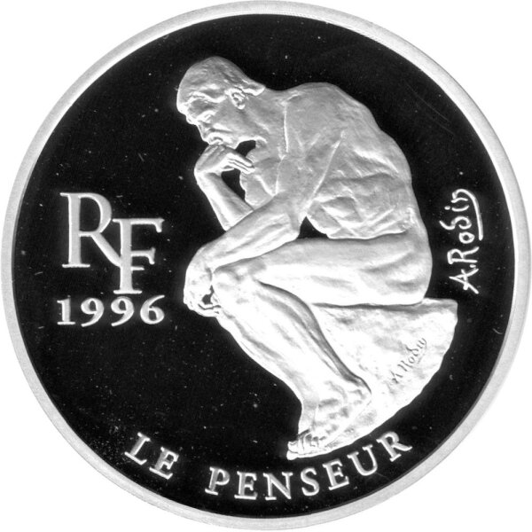 Frankreich 10 Francs 1996 - Schätze europäischer Museen "Der Denker" - Silber PP