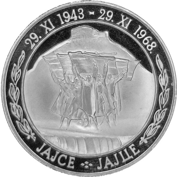 Jugoslawien 20 + 50 Dinar 1968 - 25. Jahre Republik - Silber PP