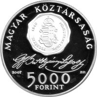 Ungarn 5.000 Forint 2007 - 200. Geburtstag von Lajos Batthyány - Silber PP
