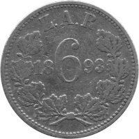 Südafrika 6 Pence 1893 - Paul Krüger - Silber