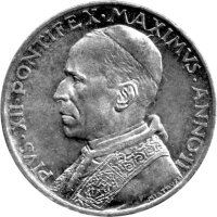 Vatikan 5 Lire 1940 - Papst Pius XII. - Silber