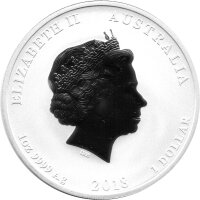 Australien Lunar II 2018 Jahr des Hundes 1 oz Silber - Privy Mark Löwe