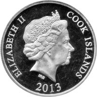 Cook Islands 1 Dollar 2013 - XX Fußball-WM 2014 in Brasilien "Maskottchen" - Silber PP