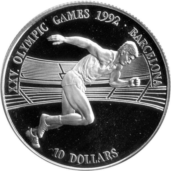 Cook Islands 10 Dollars 1990 - XXV. Olympische Sommerspiele 1992 in Barcelona "Laufen" - Silber PP