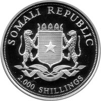 Somalia 2.000 Shilling 2005 - Papst Benedikt XVI. - Silber PP