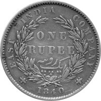 Britisch Indien 1 Rupie 1840 - Königin Victoria - Silber