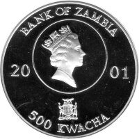 Sambia 500 Kwacha 2001 - Fußballweltmeister "1954 Deutschland" - Silber PP