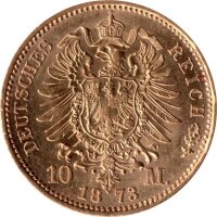 J.242 Preußen 10 Mark 1872-1873 - Kaiser Wilhlem I. - Gold -vz