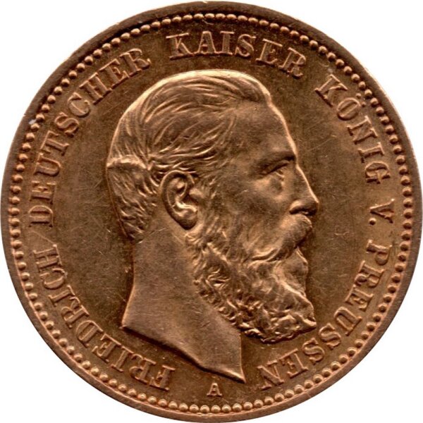 J.247 Preußen 10 Mark 1888 - Kaiser Friedrich III. - Gold -vz