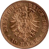 J.247 Preußen 10 Mark 1888 - Kaiser Friedrich III. - Gold -s
