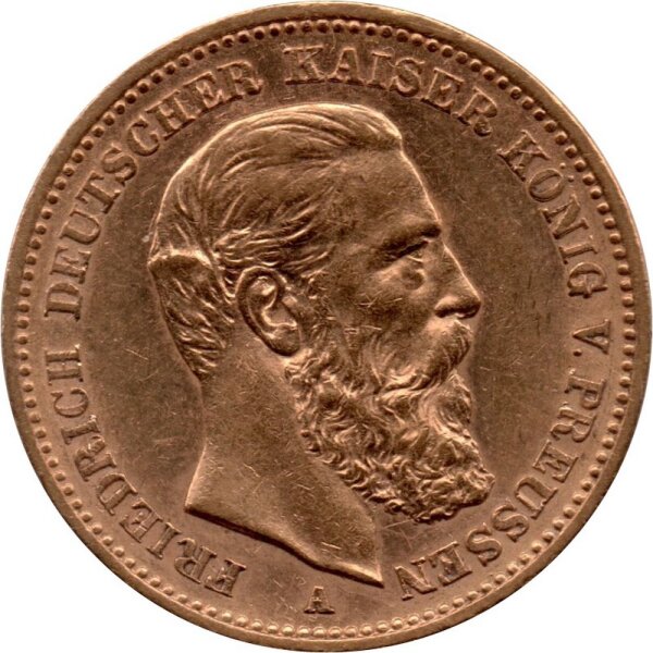 J.248 Preußen 20 Mark 1888 - Kaiser Friedrich III. - Gold -vz