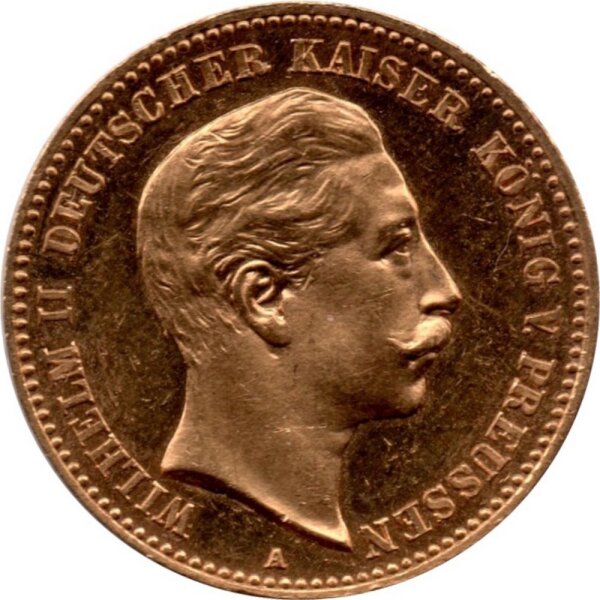 J.251 Preußen 10 Mark 1890-1912 - Kaiser Wilhelm II. - Gold -vz