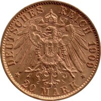 J.252 Preußen 20 Mark 1890-1913 - Kaiser Wilhelm II. - Gold -vz