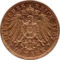 J.267 Sachsen 10 Mark 1905-1912 - König Friedrich August III. - Gold -s