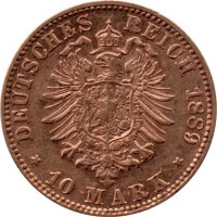 J.249 Preußen 10 Mark 1889 - Kaiser Wilhelm II. - Gold -vz
