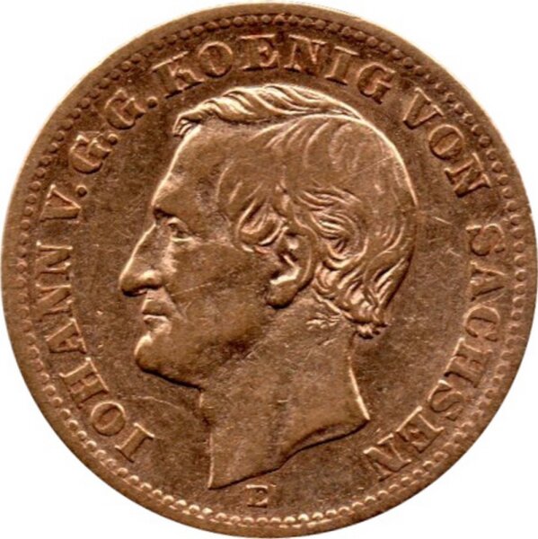 J.257 Sachsen 10 Mark 1872-1873 - König Johann - Gold -ss