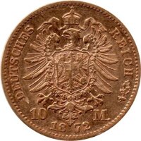J.257 Sachsen 10 Mark 1872-1873 - König Johann - Gold -ss