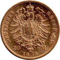 J.259 Sachsen 20 Mark 1873 - König Johann - Gold -s