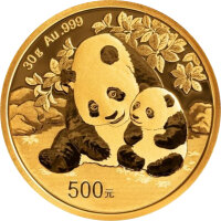 China Panda 2024 30 Gramm Gold - Original-Folie