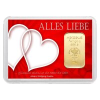 Geschenkbarren "Alles Liebe - Herzen" 10 Gramm...