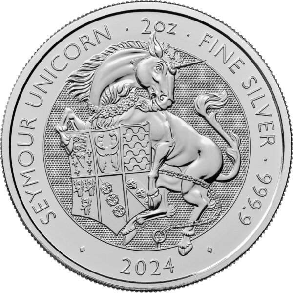 UK Tudor Beasts 4. Ausgabe 2024 Seymour Unicorn 2 oz Silber | incl. Münzkapsel