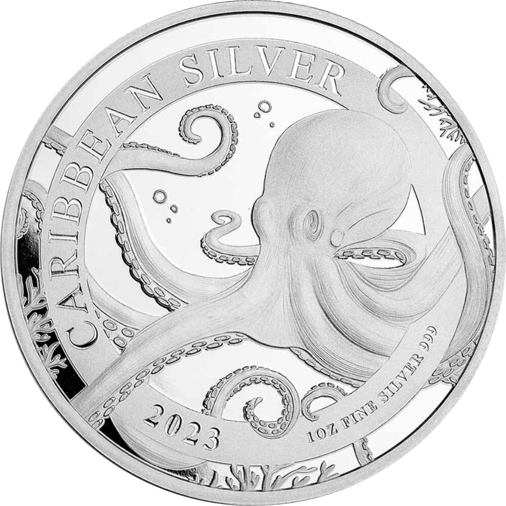 Barbados Octopus 3. Ausgabe 2023 1 oz Silber