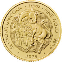 UK Tudor Beasts 4. Ausgabe 2024 Seymour Unicorn 1/4 oz Gold