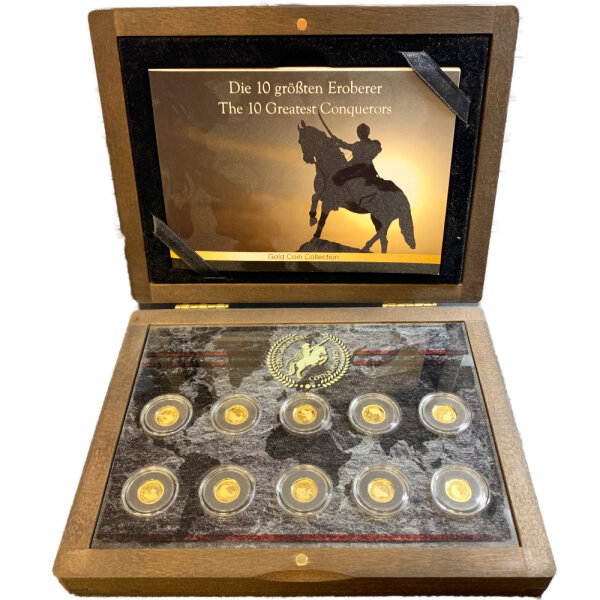 Gambia Die größten Eroberer 2019 10 x 0,5 Gramm Goldmünzen