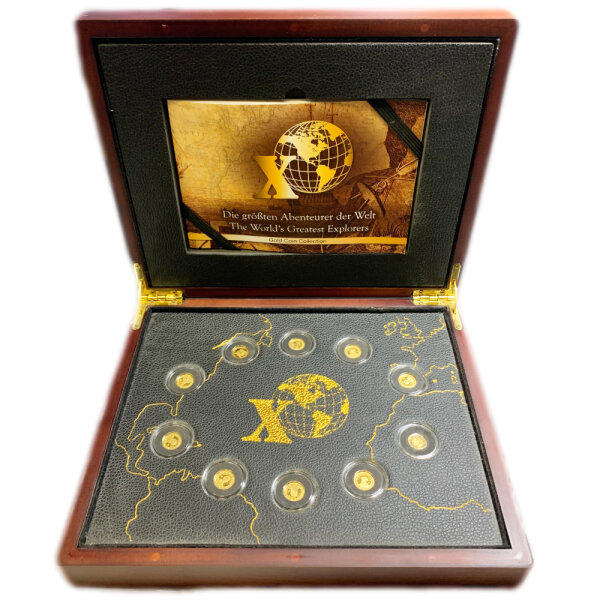 Tschad Die größten Abenteurer der Welt 2019 10 x 0,5 Gramm Goldmünzen