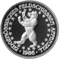 Schweiz 50 Franken 1986 - Schweizer Schützentaler "Schützenfest Appenzell" - Silber PP