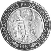 Schweiz 50 Franken 1987 - Schweizer Schützentaler "Schützenfest Glarus" - Silber PP