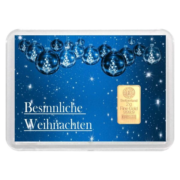 Geschenkbarren "Besinnliche Weihnachten" 2 Gramm Gold