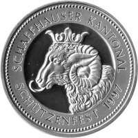 Schweiz 50 Franken 1997 - Schweizer Schützentaler "Schützenfest Schaffhausen" - Silber PP