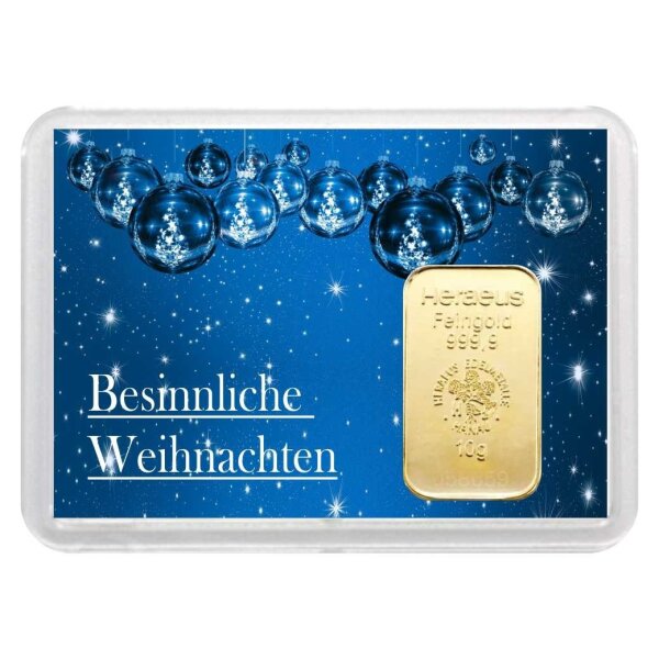 Geschenkbarren "Besinnliche Weihnachten" 10 Gramm Gold