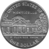 USA 1 Dollar 1993 -P- 250. Geburtstag von Thomas Jefferson - Silber